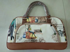 Women PU Leather Travel Bag Waterproof Print Duffle Bag