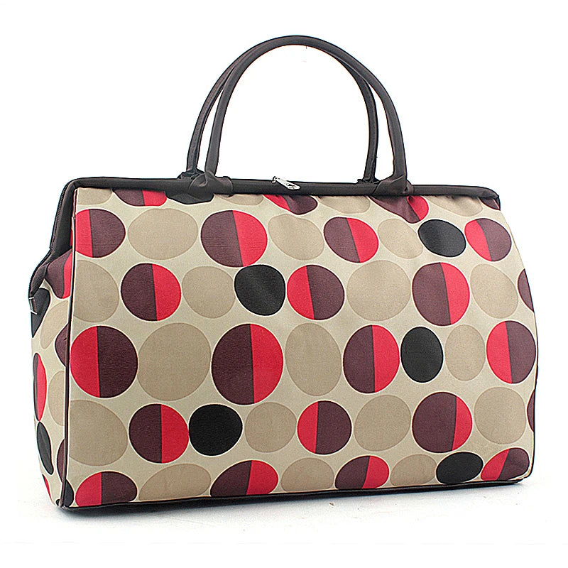 Flower Print Women Travel Bag Large Tote Duffle