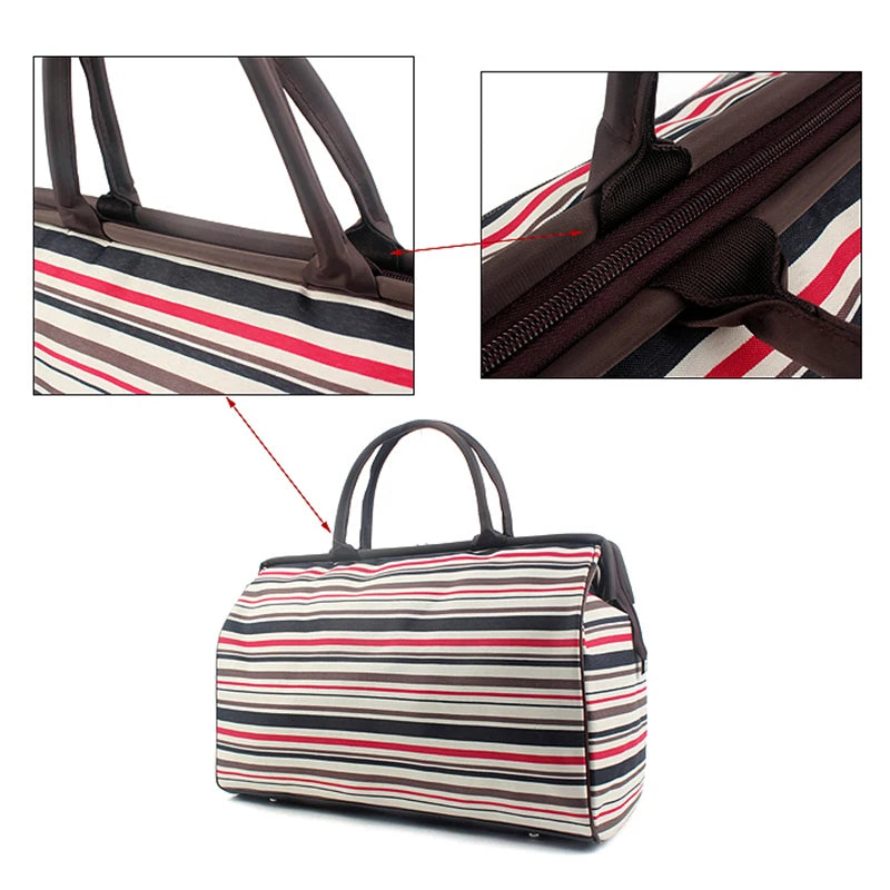 Flower Print Women Travel Bag Large Tote Duffle