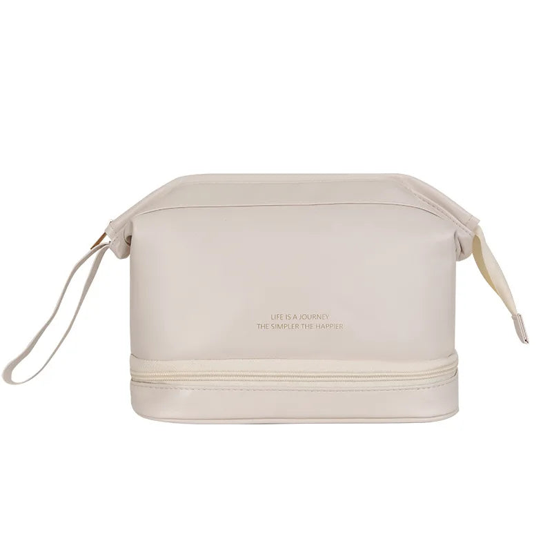 Women Travel Cosmetic Bag PU Leather Make Up Pouch
