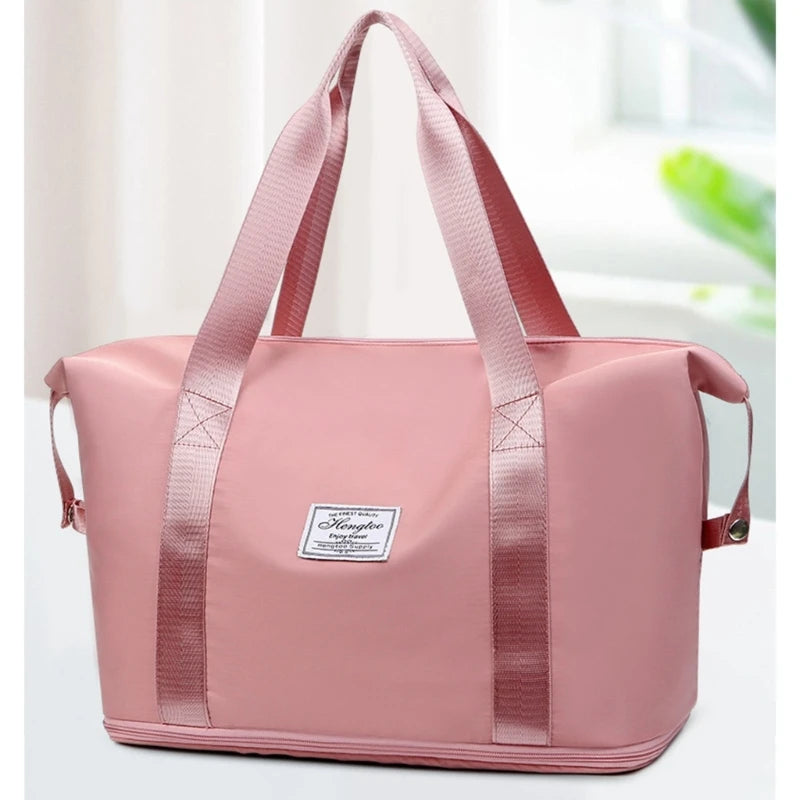 Women Travel Duffel Bag Expandable Large Capacity Lightweight Waterproof