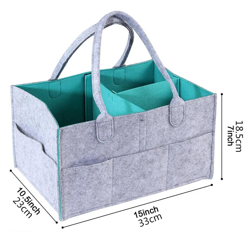 Women Travel Organizer Felt Insert Bag Multi-pockets Diaper Wet Mommy Bag