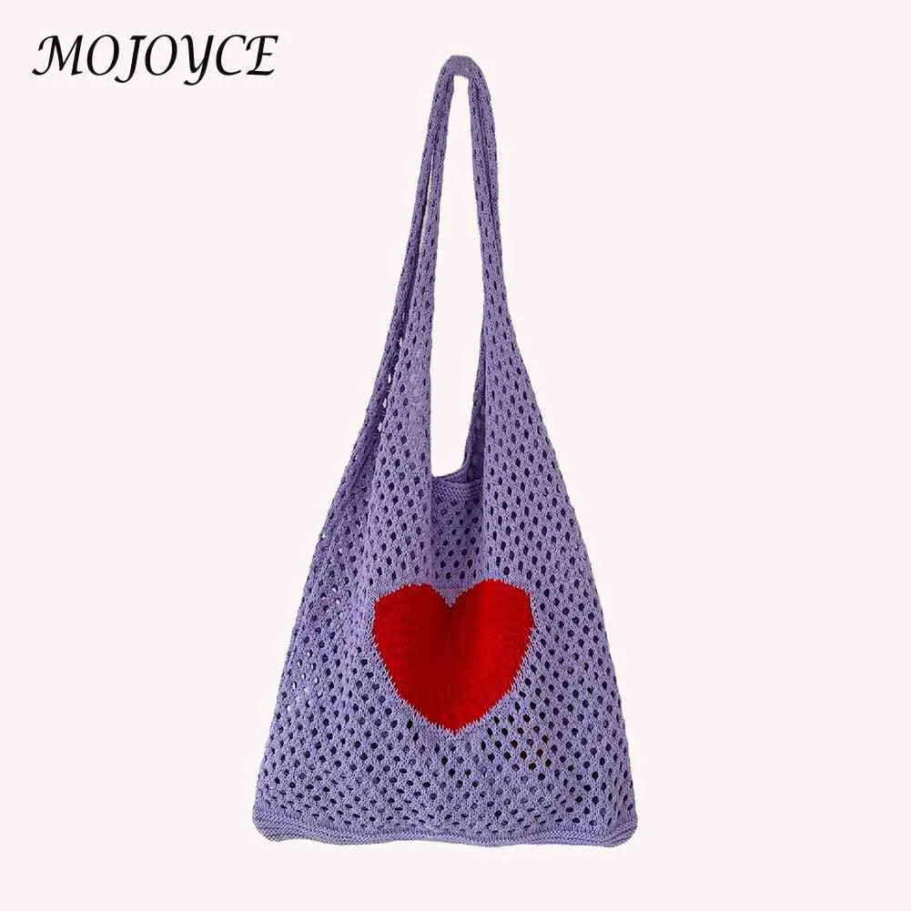 Women Crochet Bag Clutch Knitted Hollow Shoulder Bag