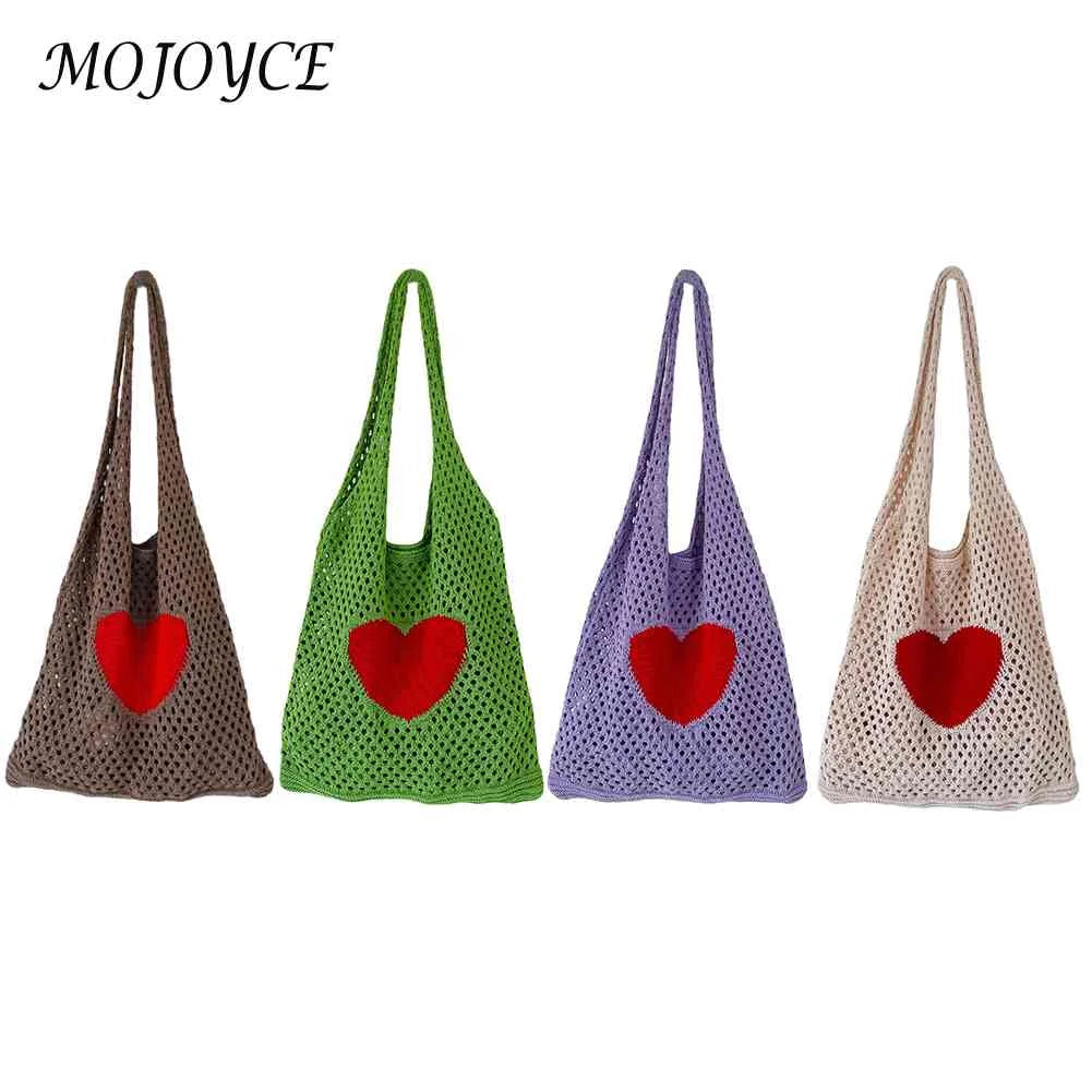 Women Crochet Bag Clutch Knitted Hollow Shoulder Bag