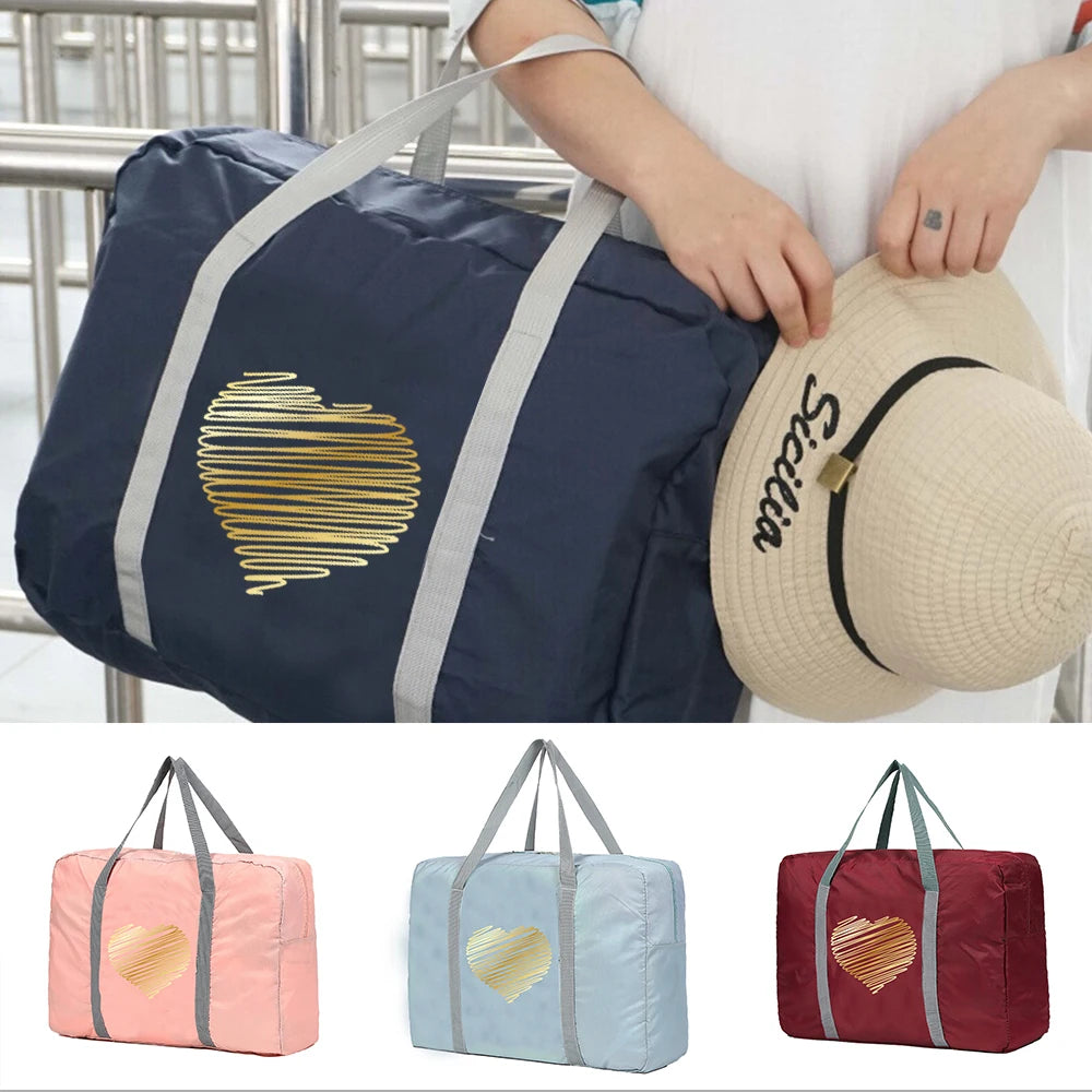 Women Travel Tote Foldable Clothing Organizer Portable Handbags