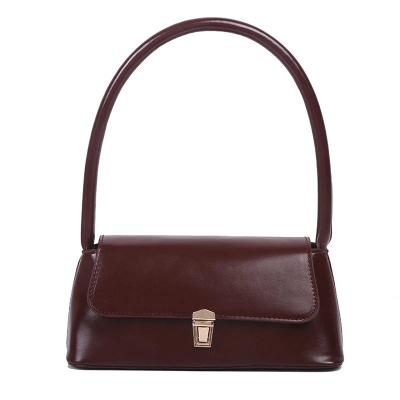 Vintage PU Leather Women Underarm Bag