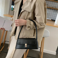 Vintage PU Leather Women Underarm Bag