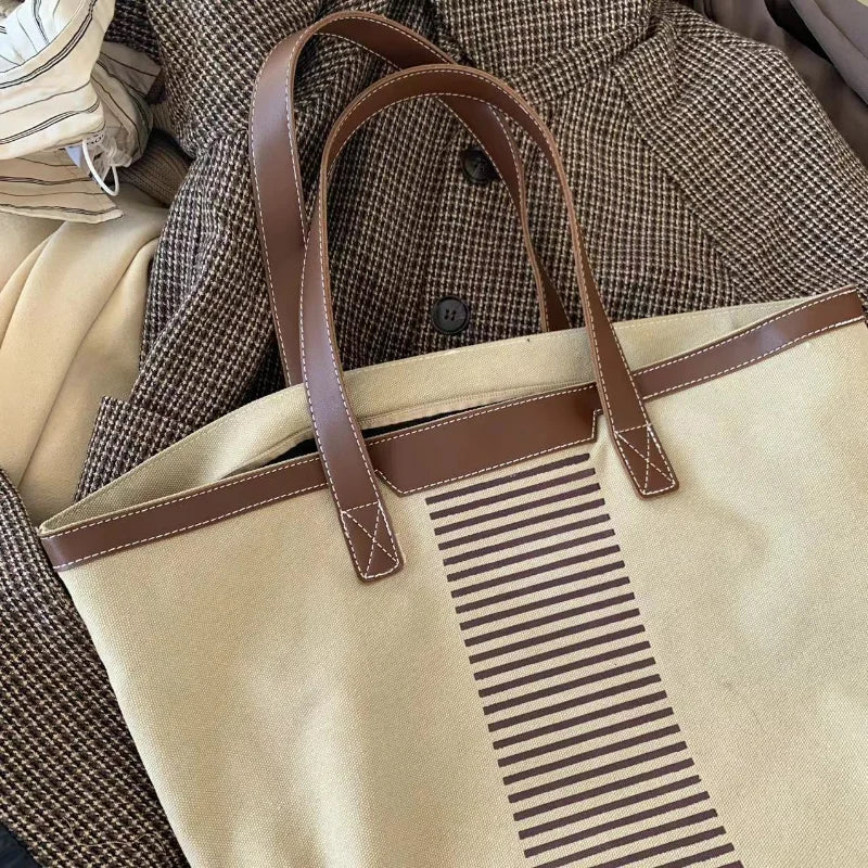 Retro Women Shoulder Bag Large Capacity Canvas Handbag