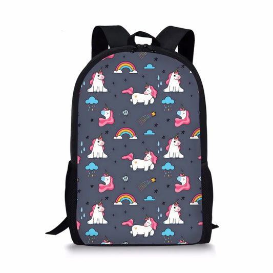 Women Unicorn Printed School Bags For Teenage Girls Shoulder Bags