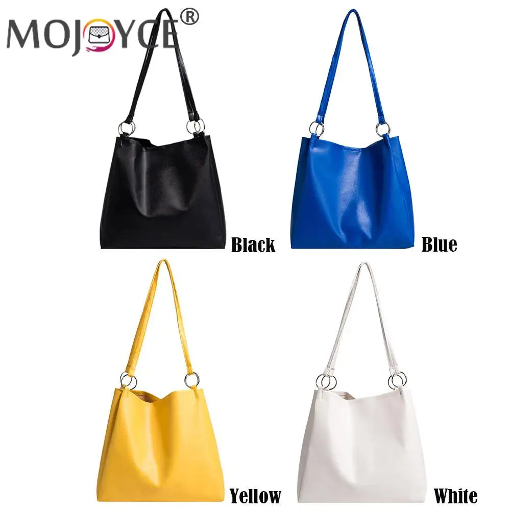 Vintage Solid Leather Shoulder Shopping Bag
