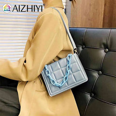 Vintage Checker Shoulder Crossbody Messenger Bag