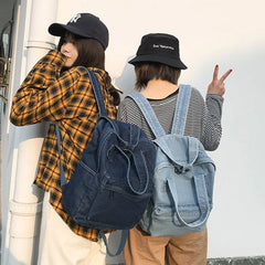 Women Vintage Denim Backpack Travel Daypack College School Handbag Shoulder Bag