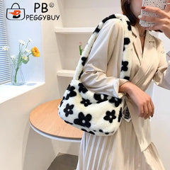 Vintage Flower Printing Shoulder Crossbody Bag for Women