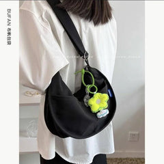 Vintage Messenger Bag Small Tote Dumpling Bag Zipper Student Literary Shoulder B