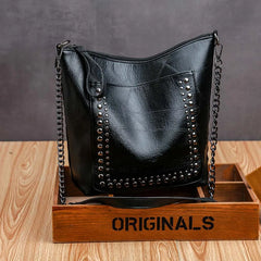 Vintage Rivet Crossbody Bag Large Capacity Shoulder Messenge