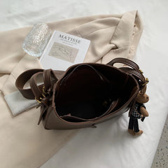 Women Vintage Shoulder Bag with Accessories Casual Hobo for Girl Crossbody Bags