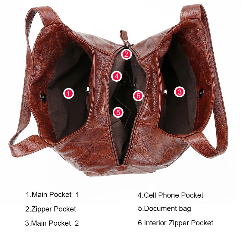 Vintage Shoulder Bag for Women with PU Leather