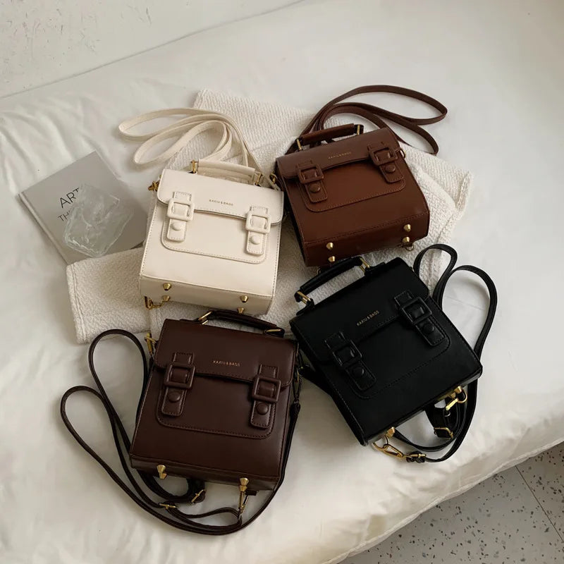 Vintage Leather Backpack and Shoulder Bag for Women