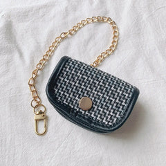 Chain Waist Belt Bag Grid Girl Fanny Pack Small Phone Pack
