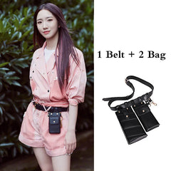 Women Leather Waist Bag Crossbody Chest Fanny Pack