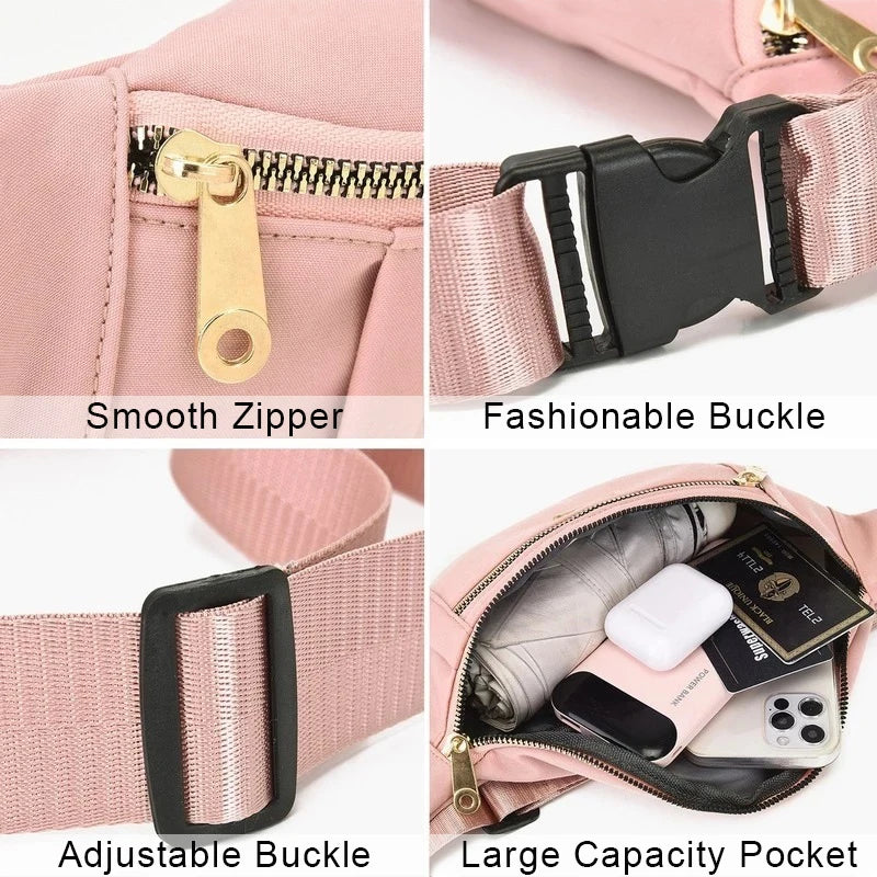 Women Waist Bag Large Capacity Chest Bag Adjustable Shoulder Bags
