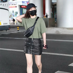 Multifunction Leather Waist Bag for Women Girls Men