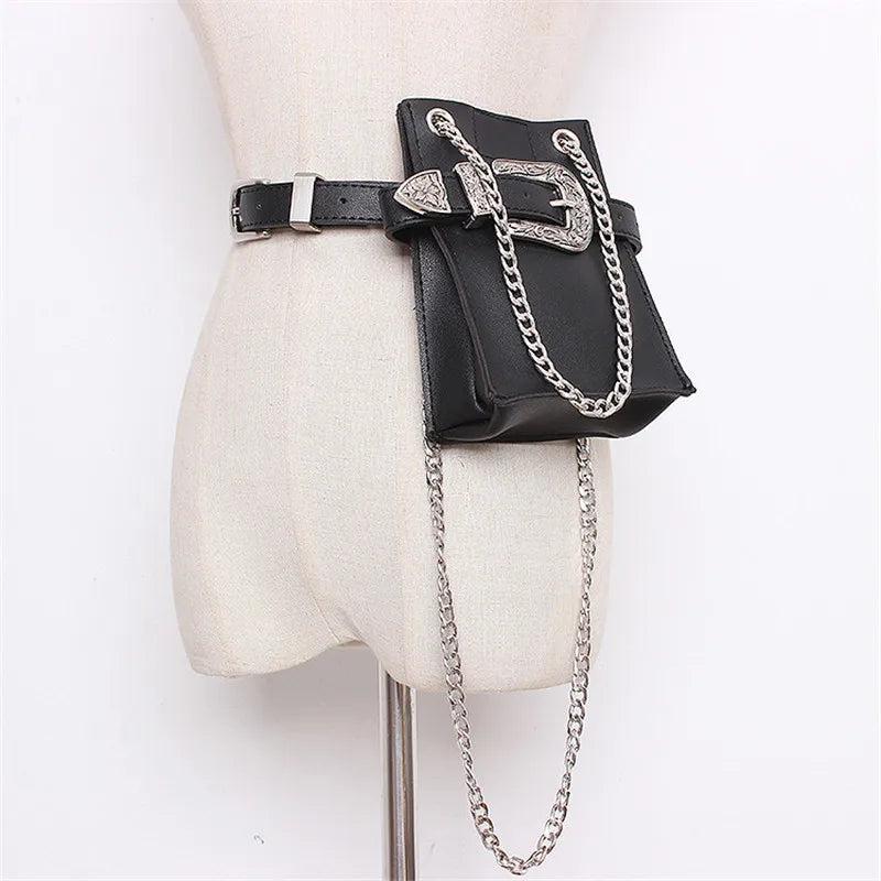 Serpentine Fanny Pack for Women Chain Messenger Bag Belt Bag Plus Size