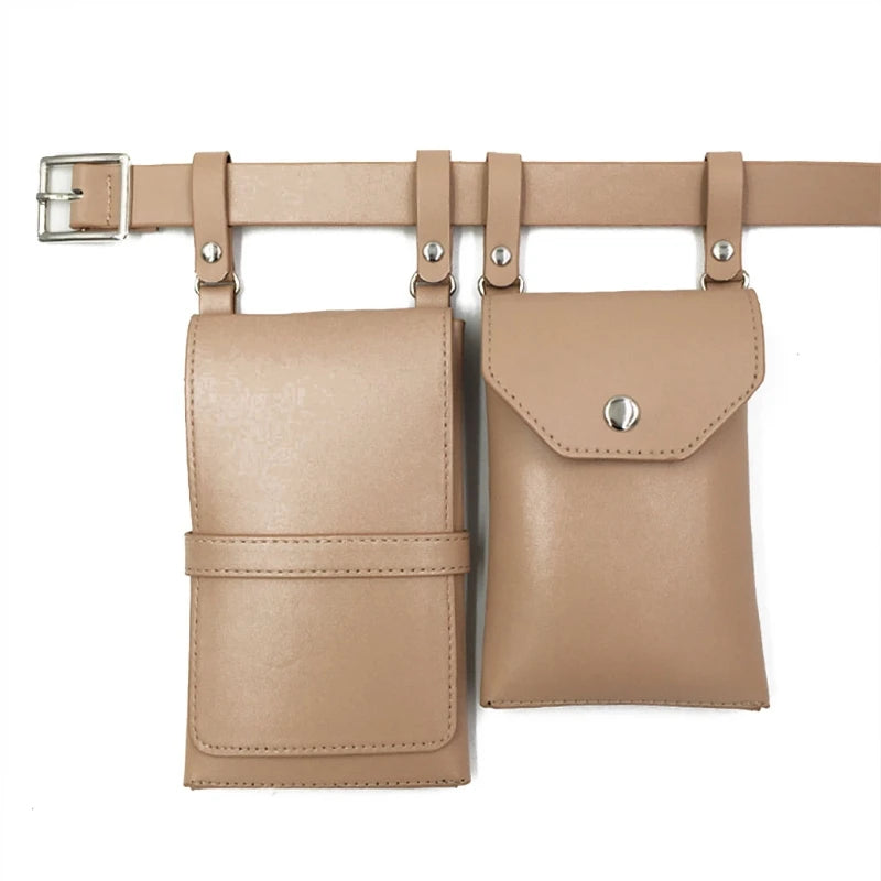 Women Waist Pack PU Leather Fanny Pack Ladies Belt Bag