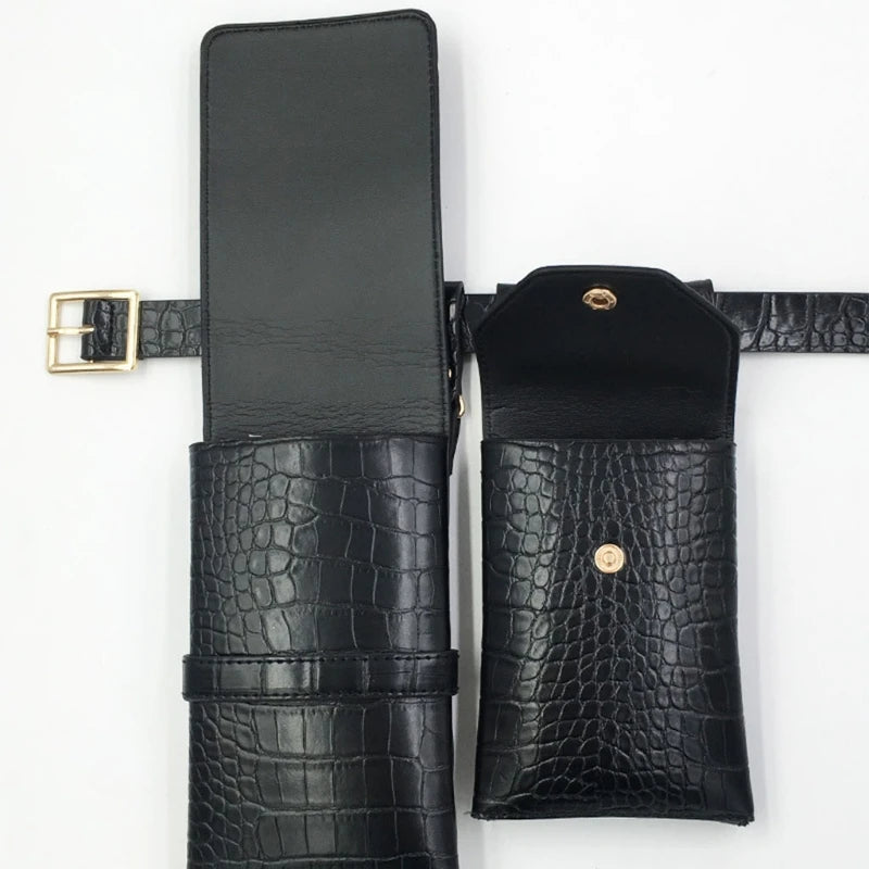 Women Waist Pack PU Leather Fanny Pack Ladies Belt Bag Crossbody Bags