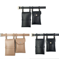 Women Waist Pack PU Leather Fanny Pack Ladies Belt Bag Crossbody Bags