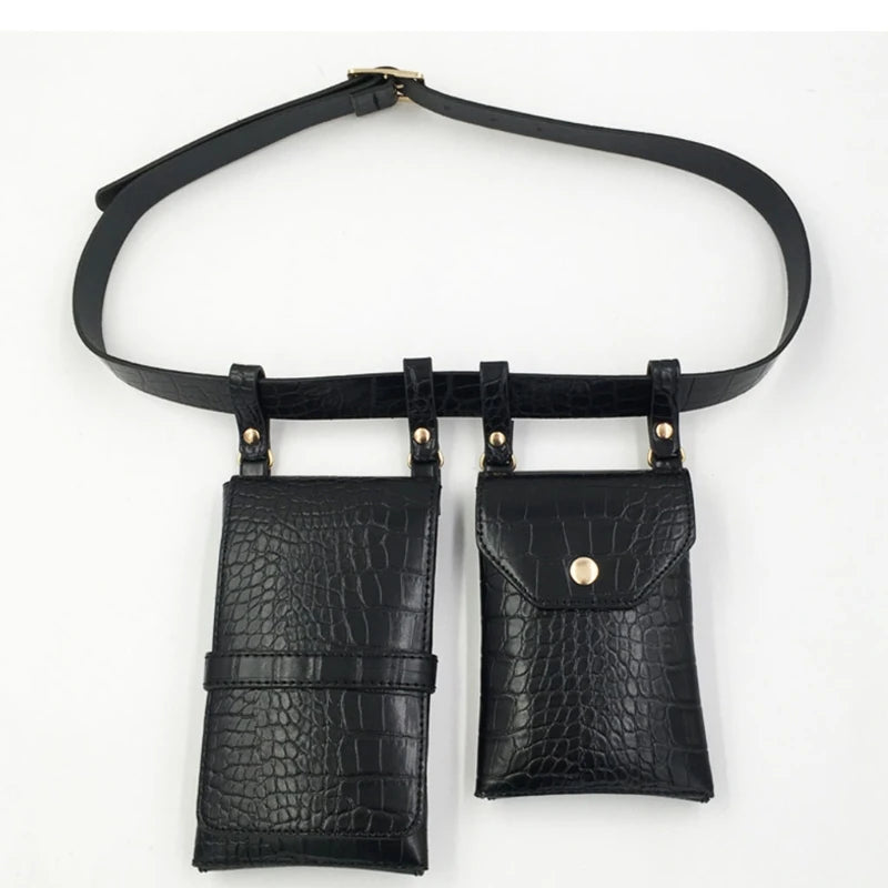 Women Waist Pack PU Leather Fanny Pack Ladies Belt Bag