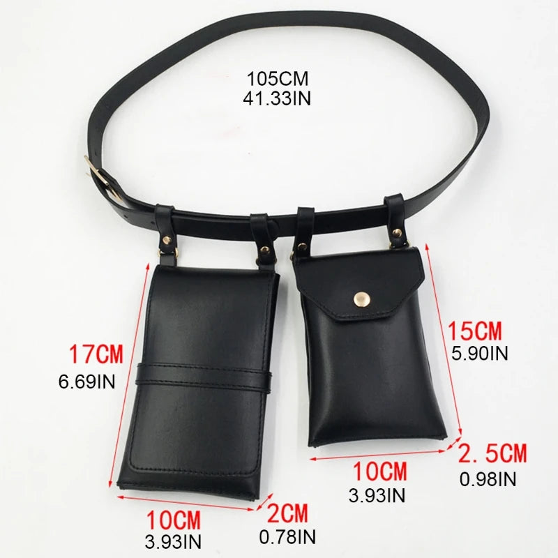 Women Waist Pack PU Leather Fanny Pack Ladies Belt Bag