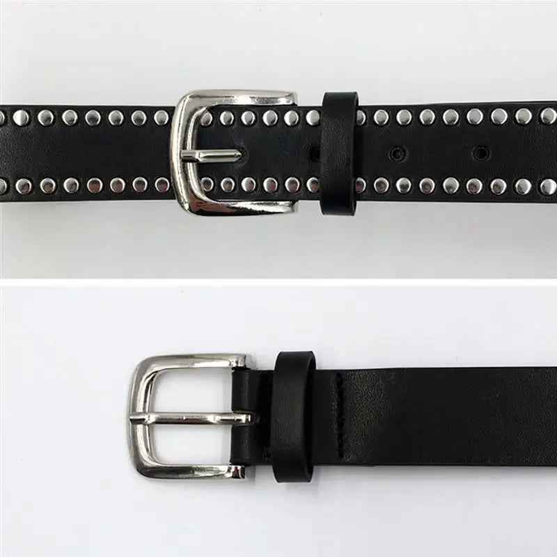 Women Waist Pack PU Leather Fanny Pack Punk Belt Bag Crossbody Bags