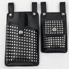 Women Waist Pack PU Leather Fanny Pack Punk Belt Bag Crossbody Bags