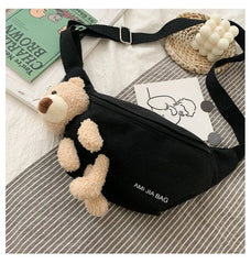 Canvas Waist Bag Women Crossbody for Camping and Hiking