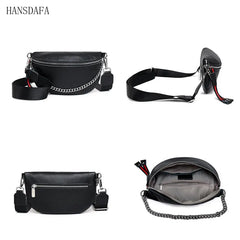 Women Waist Packs Leather Fanny Belt Bags High Shoulder Wild Messenger Chest