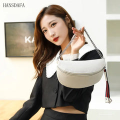 Women Waist Packs Leather Fanny Belt Bags High Shoulder Wild Messenger Chest
