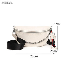 Women Waist Packs Leather Fanny Belt Bags High Shoulder Wild Messenger Chest