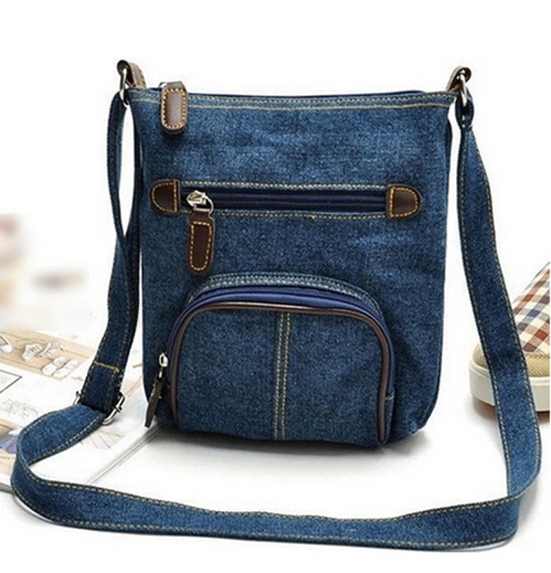 Women Waist Packs Casual Shoulder Denim Bag Adjustable Strap Pocket