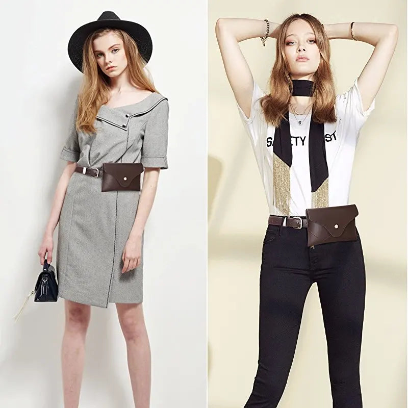 Women Waist Packs Leather PU Female Adjustable Belt Bag Waist Wallet P