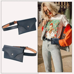 Women Waist Packs Leather PU Female Adjustable Belt Bag Waist Wallet P