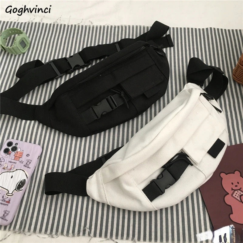 Canvas Waist Pack Unisex Travel Fanny Pack Streetwear Style