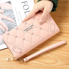 Cartoon Lady Wallet Zipper Purse Large Capacity Phone Bag