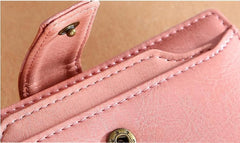 Retro Oil Wax Cowhide Women Wallet Short Zipper Small Coin Purse