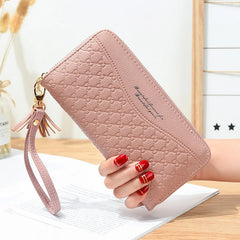 Long Plaid Zipper Ladies Wallet Multi-card Mobile Phone Bag