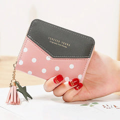 Polka Dots Mini Wallet Zipper Clutch