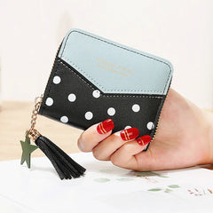 Polka Dots Mini Wallet Zipper Clutch