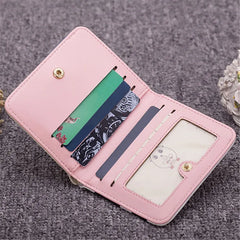 Personalized Double Photos Women Wallets Gift for Her - Pink