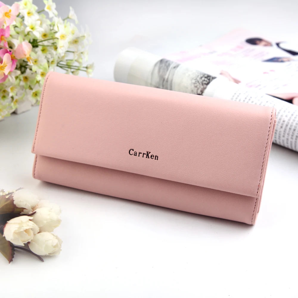 High Leather Women Wallets: Long, Hasp Closure, Dollar Compartments