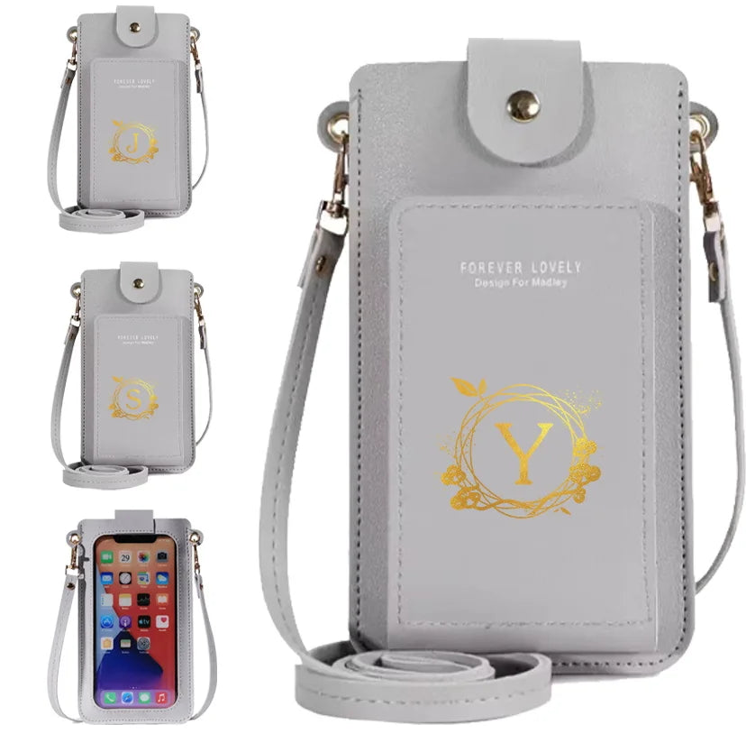 Women Crossbody Shoulder Bags Wreath Letter Print Handbag Purse